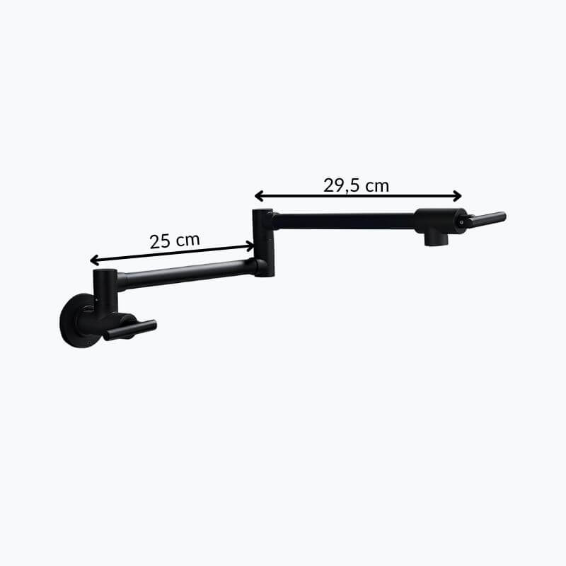 Wall-mount folding brass cold water kitchen faucet with 360° rotation