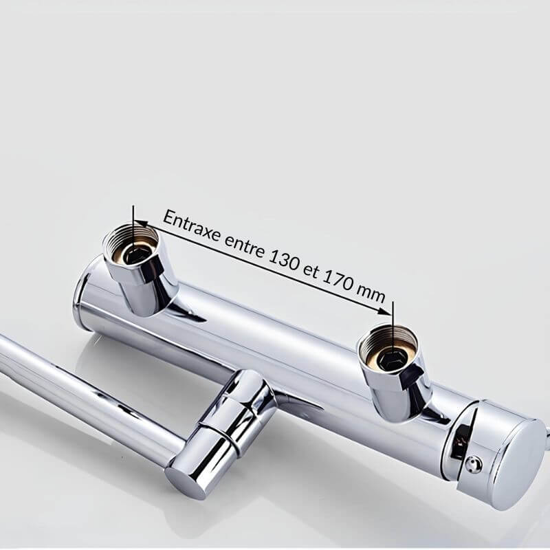 Wall-mount folding brass mixer faucet with 2-hole install and 360 swivel