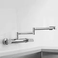 Wall-mount folding brass mixer faucet with 2-hole install and 360 swivel