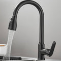 Kitchen faucet with retractable spout and hidden pull-out sprayer