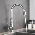 Kitchen sink faucet with pull-down sprayer and 360 degree swivel spout