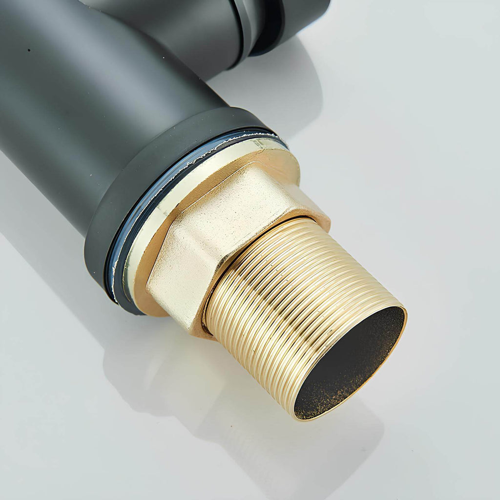 Commercial spring kitchen faucet with tall spout and pull-down sprayer