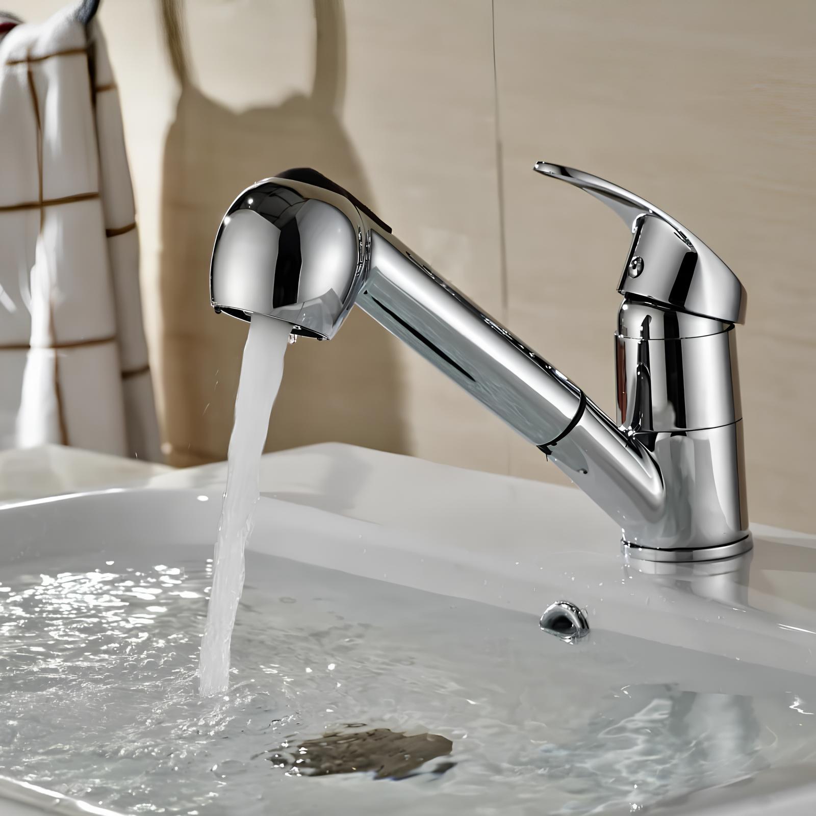 Kitchen faucet with pull-out spout and dual-mode spray head