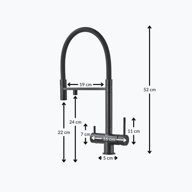 Kitchen faucet with pull-down sprayer and filtered water outlet