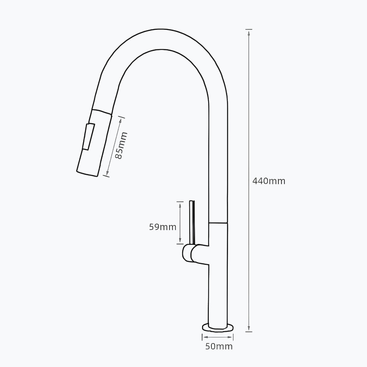 Designer kitchen faucet with spring-return pull-down sprayer