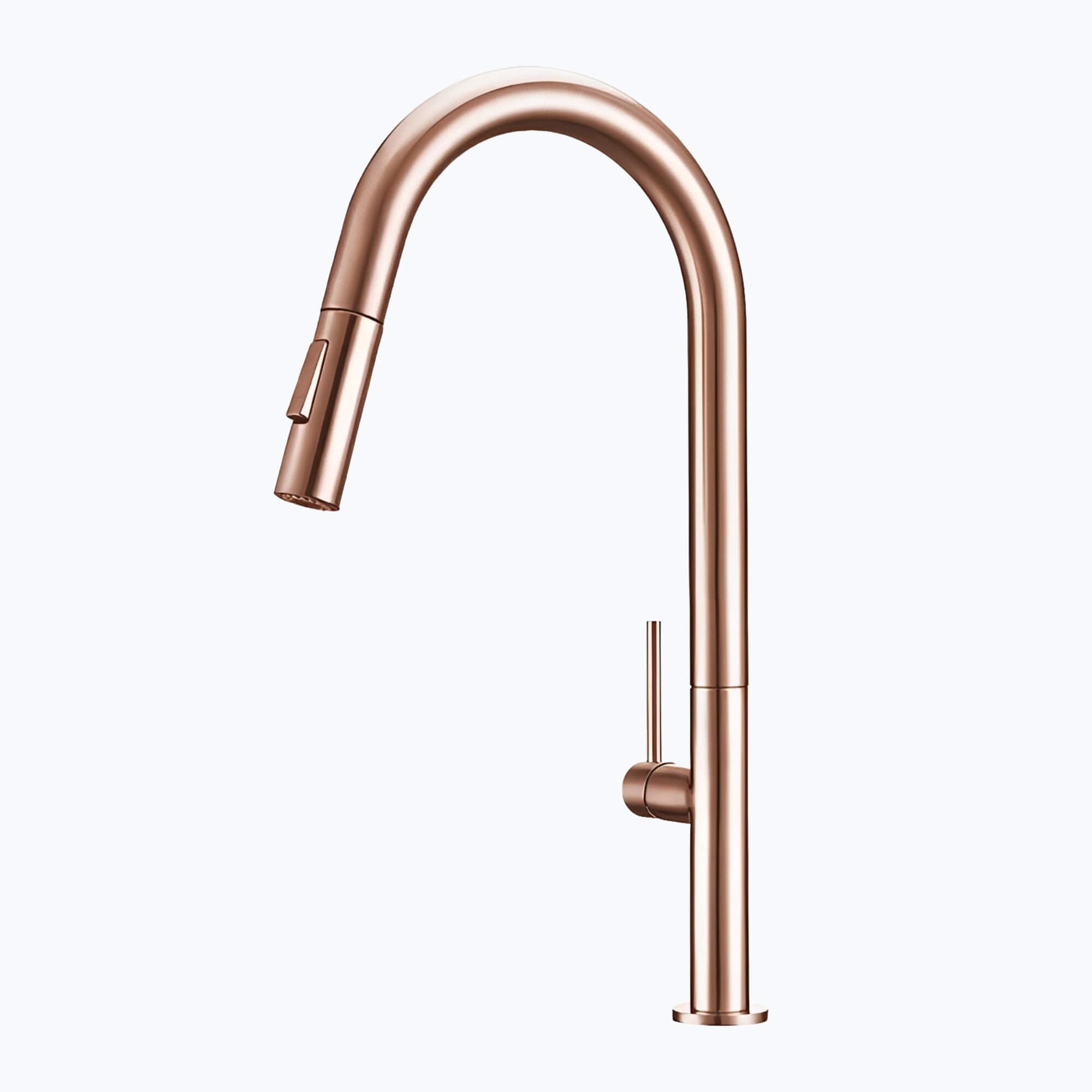 Designer kitchen faucet with spring-return pull-down sprayer