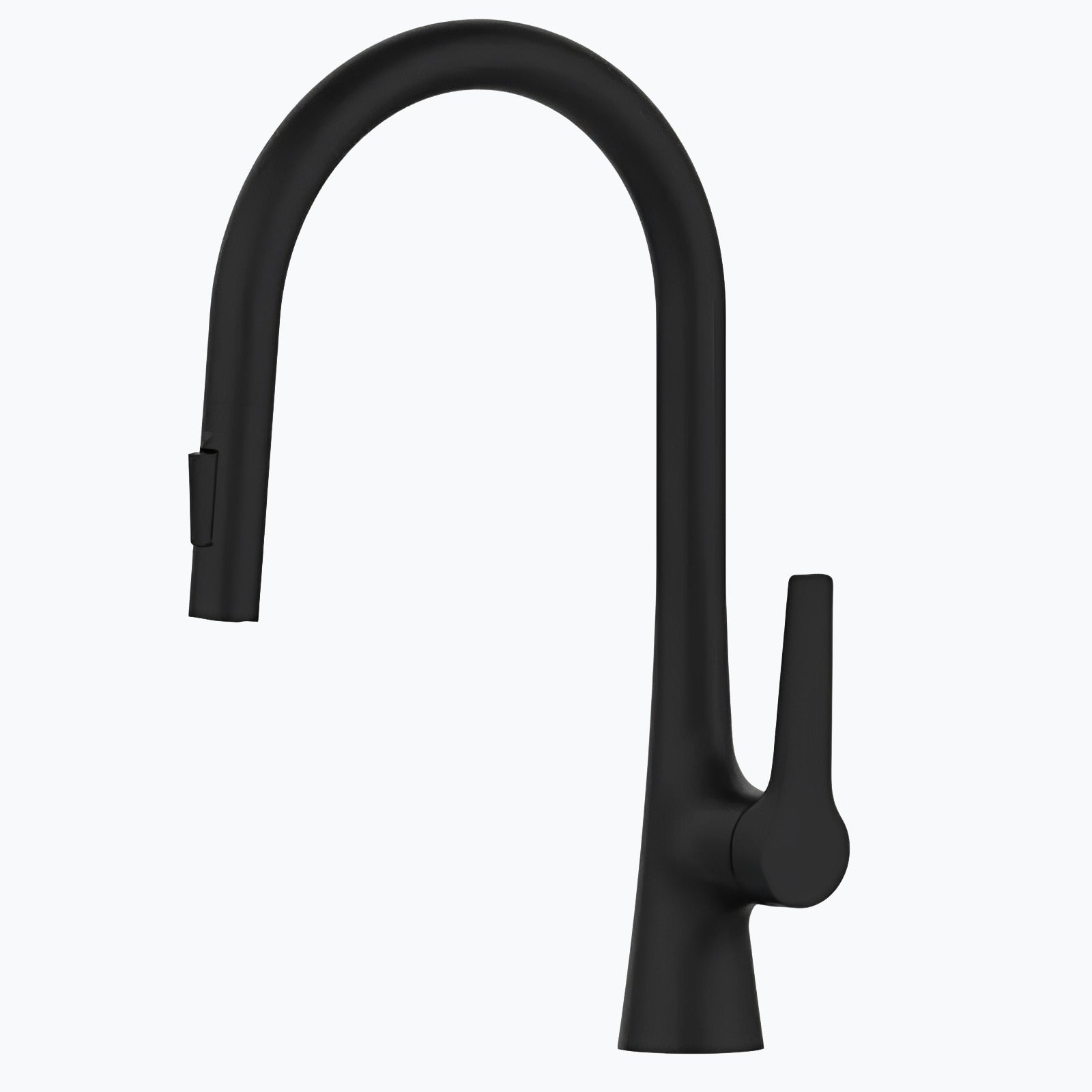 Kitchen faucet with tall spout and pull-down dual-spray sprayer