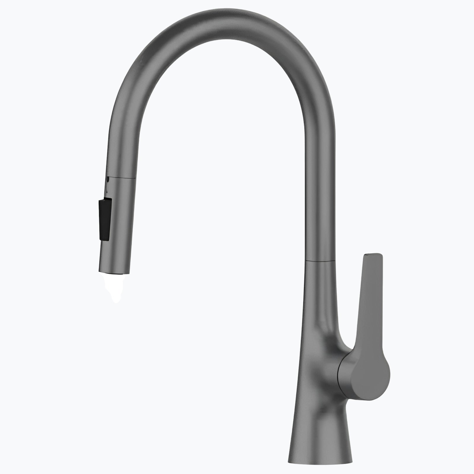 Kitchen faucet with tall spout and pull-down dual-spray sprayer