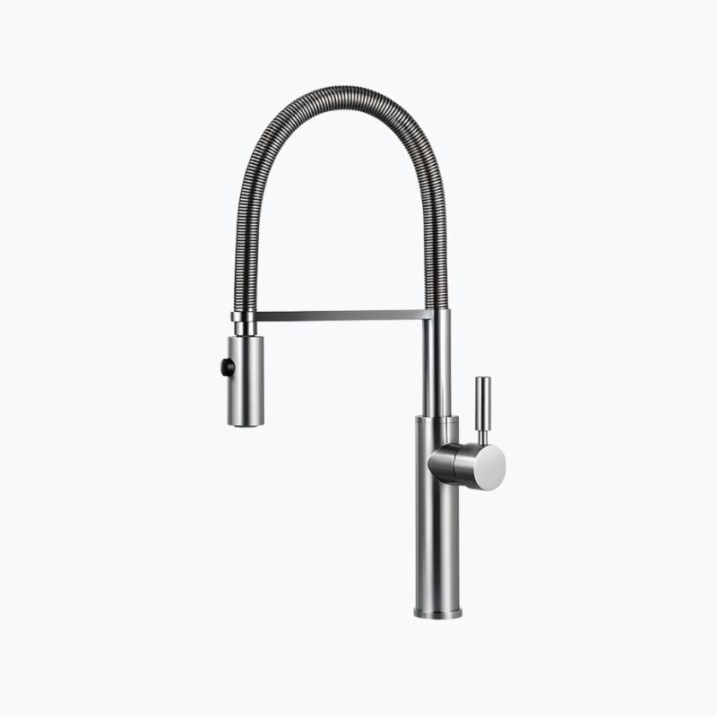 Kitchen mixer with retractable spout and 360° swivel design