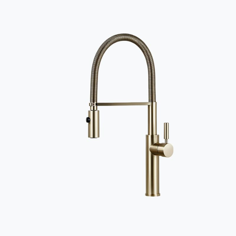Kitchen mixer with retractable spout and 360° swivel design