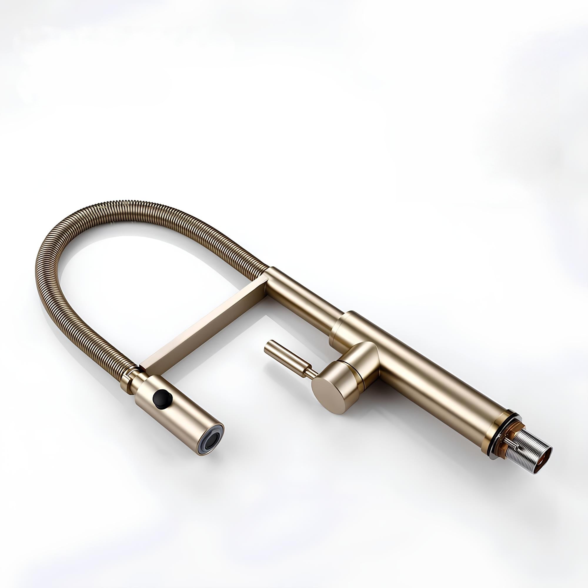 Kitchen mixer with retractable spout and 360° swivel design