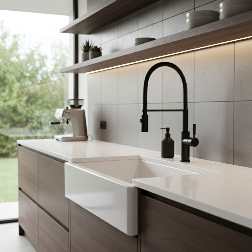 Kitchen mixer with retractable spout and 360° swivel design