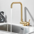 Folding kitchen faucet with 360° swivel and single-lever mixer