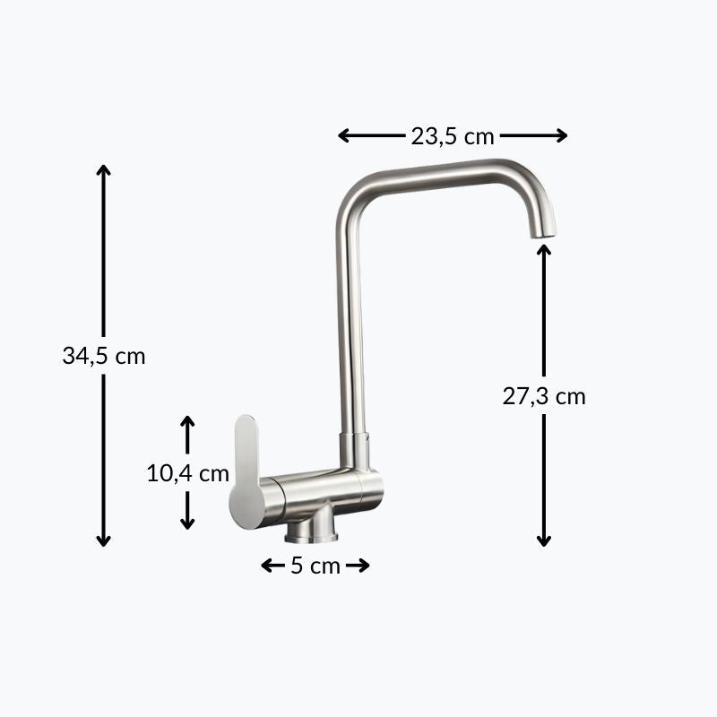 Folding kitchen faucet with pull-down sprayer and 360° swivel