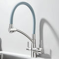 3-in-1 kitchen faucet with filtered water outlet and 360 degree swivel spout