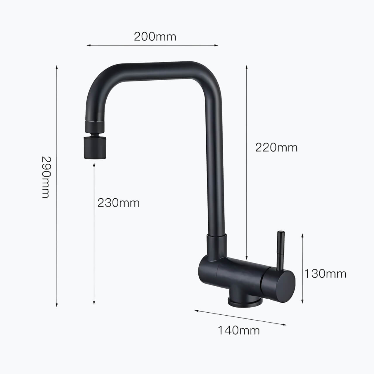 Folding kitchen faucet in stainless steel with dual-axis rotation