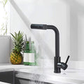 Kitchen faucet with 360° swivel spout and multi-function pull-down sprayer