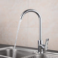 Budget kitchen faucet with flexible neck and dual outlet