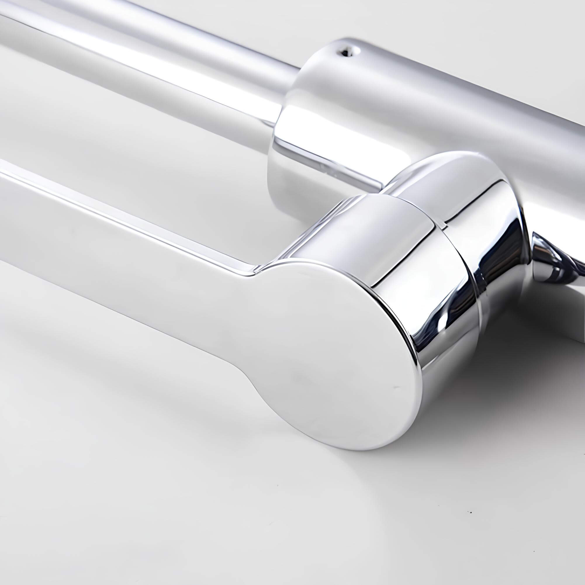 Budget kitchen faucet with flexible neck and dual outlet