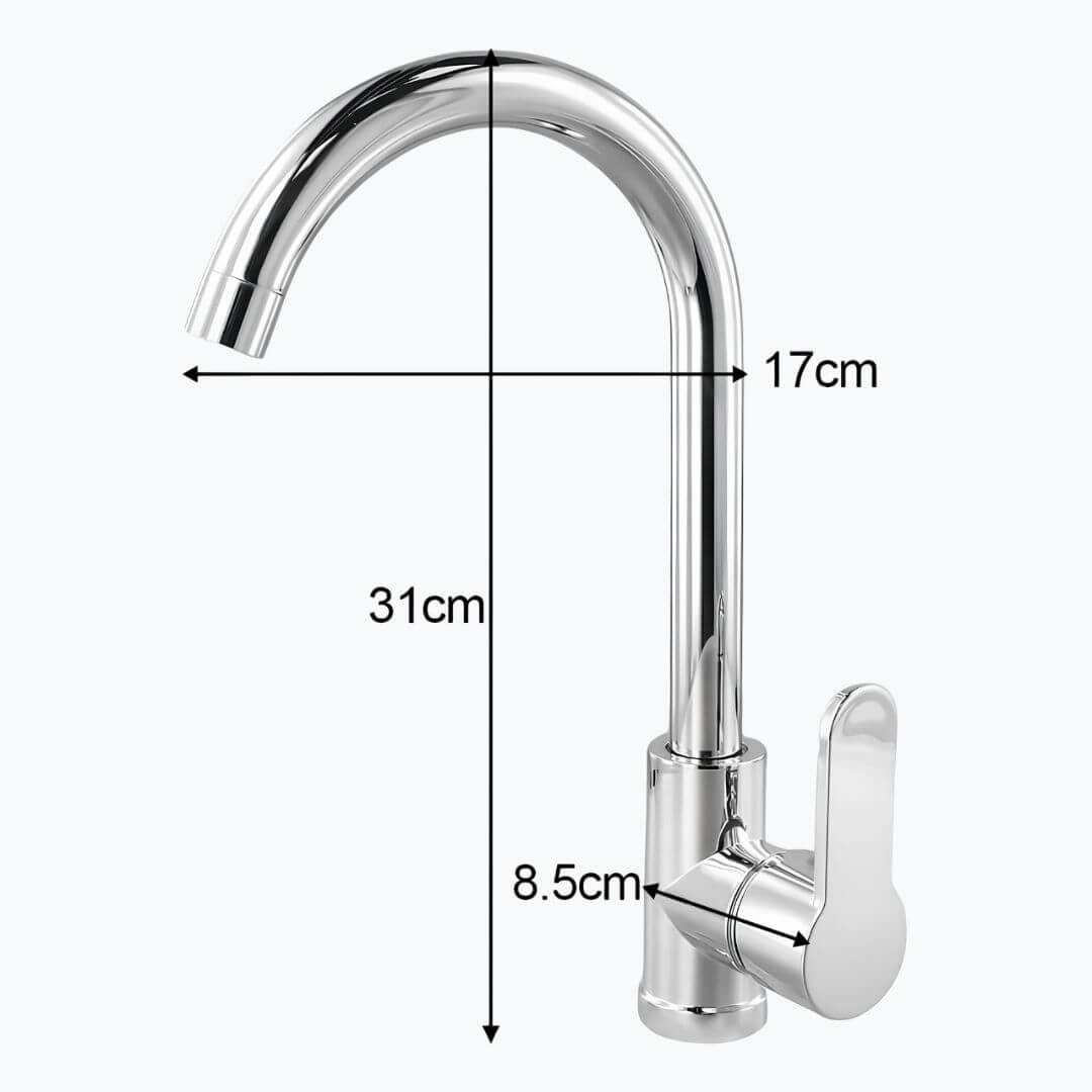 Budget kitchen faucet with flexible neck and dual outlet