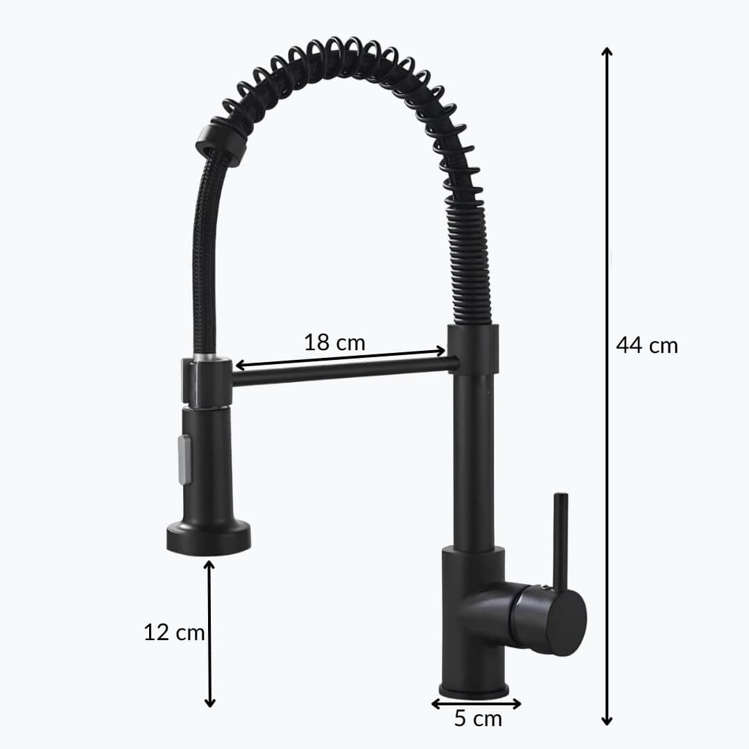 Elegant spring kitchen faucet with dual-spray pull-down and swivel spout