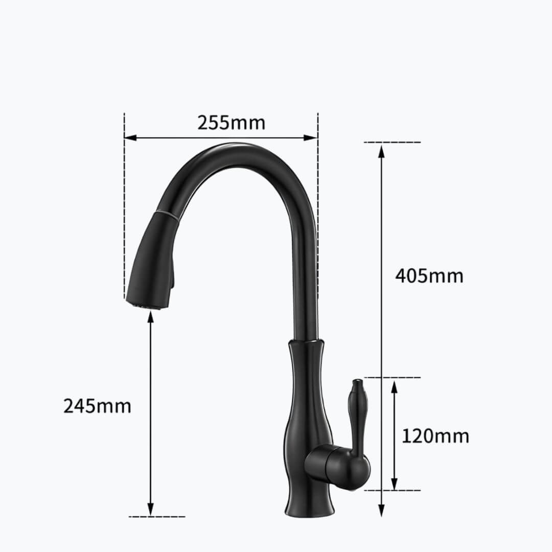 Premium kitchen faucet with pull-down dual spray and classic design