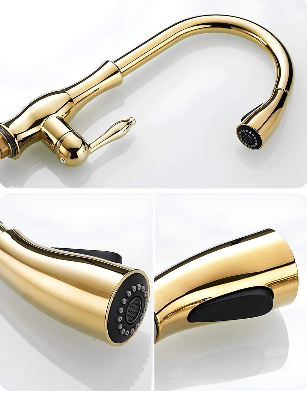 Premium kitchen faucet with pull-down dual spray and classic design