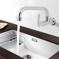 Wall-mount cold water faucet with chrome finish for kitchen or laundry