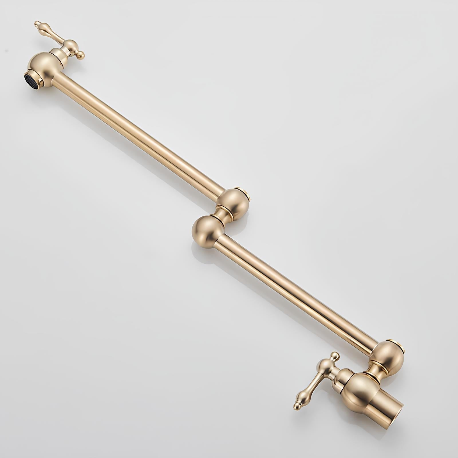 Folding cold water kitchen faucet in brass with five finish options