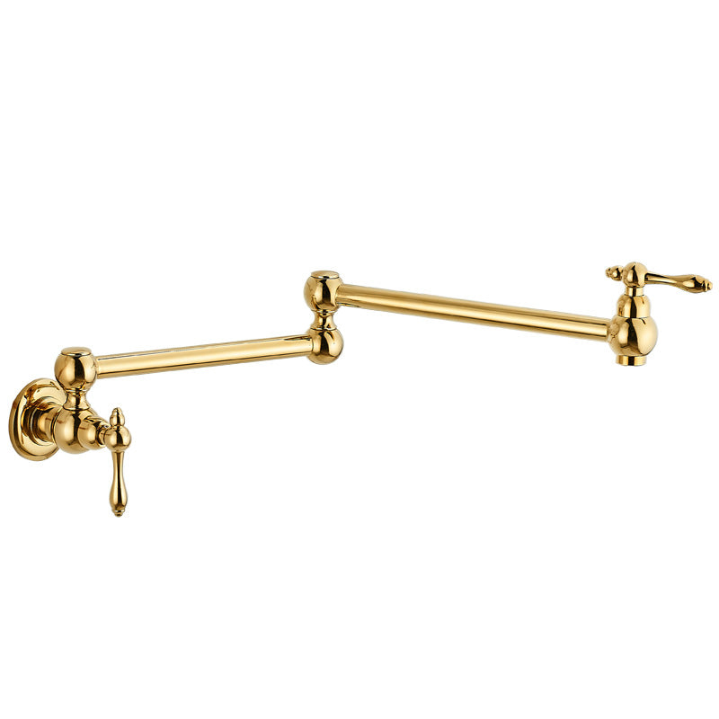 Folding cold water kitchen faucet in brass with five finish options