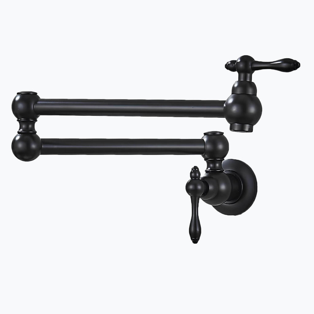 Folding cold water kitchen faucet in brass with five finish options