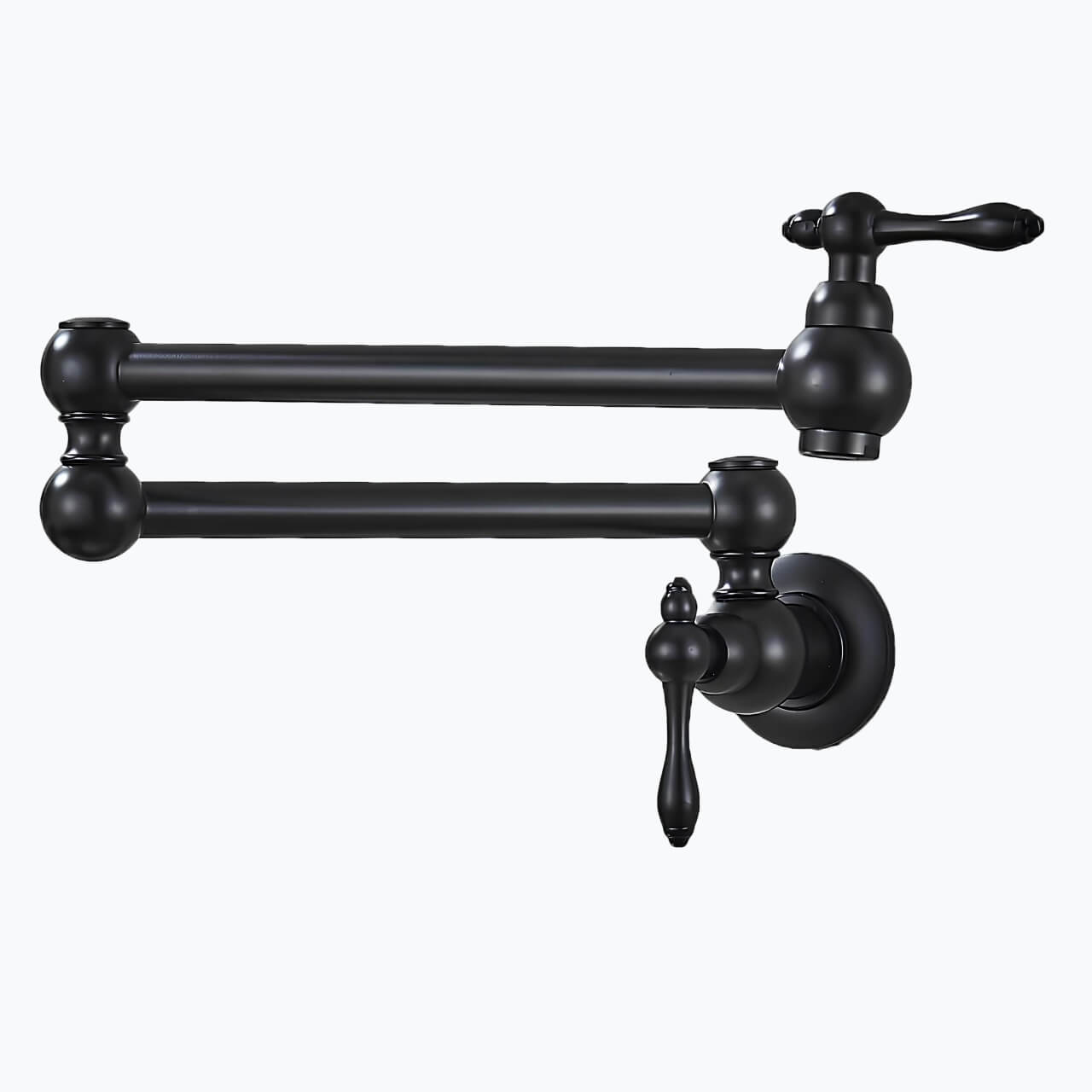Folding cold water kitchen faucet in brass with five finish options
