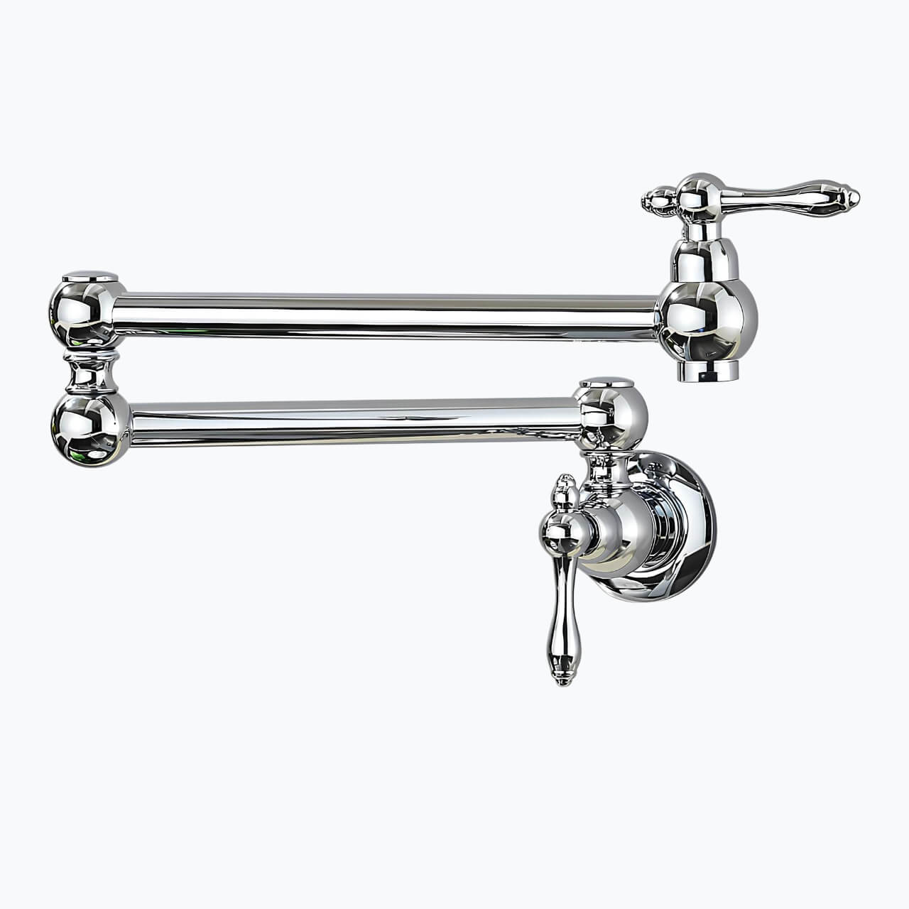 Folding cold water kitchen faucet in brass with five finish options