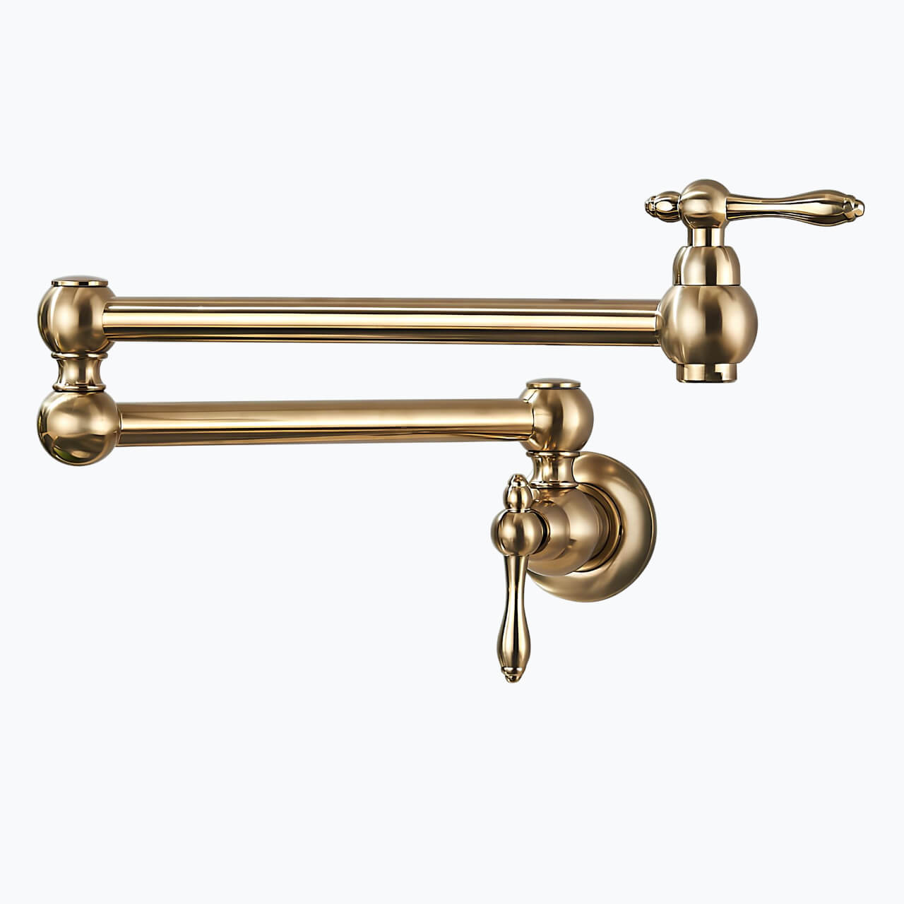 Folding cold water kitchen faucet in brass with five finish options