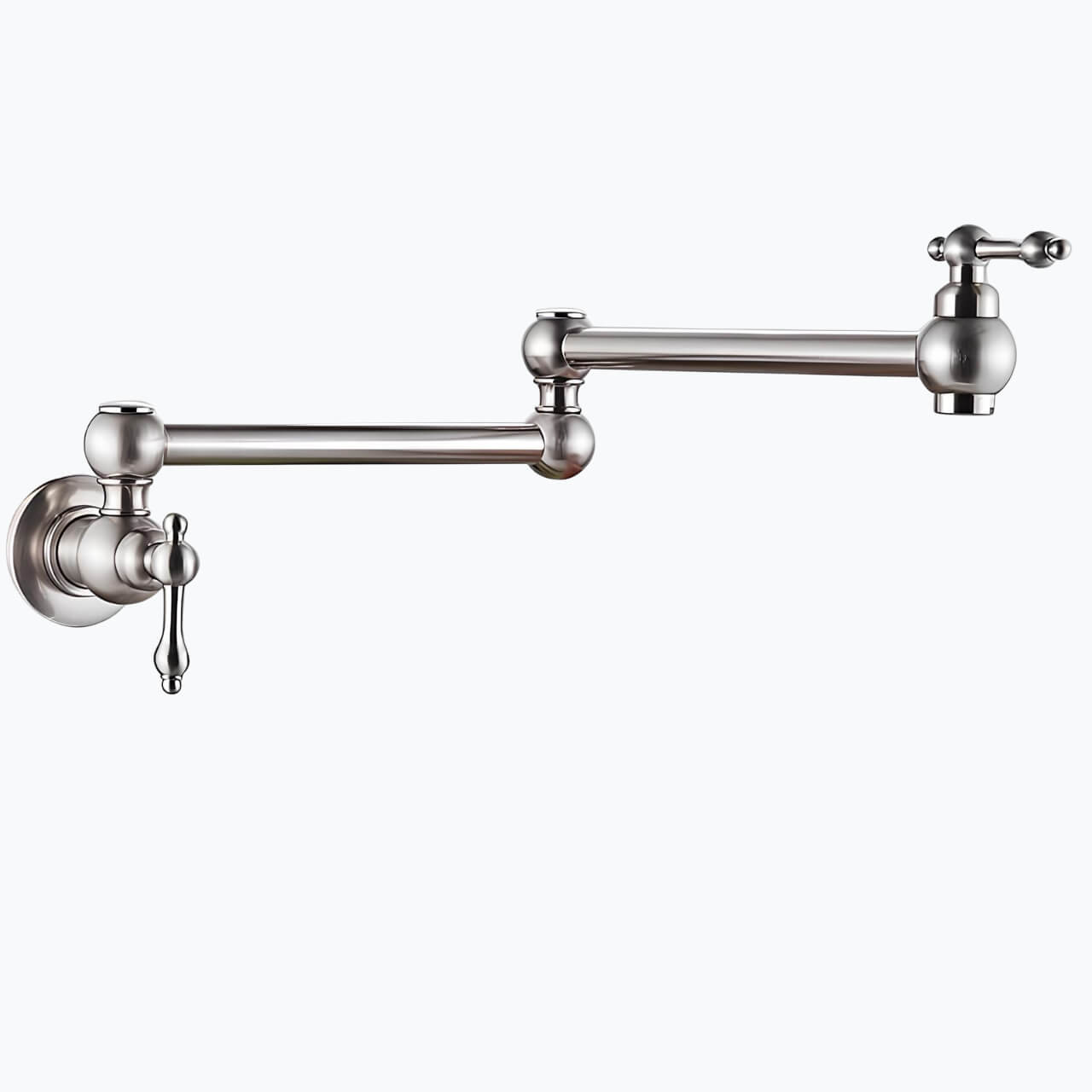 Folding cold water kitchen faucet in brass with five finish options