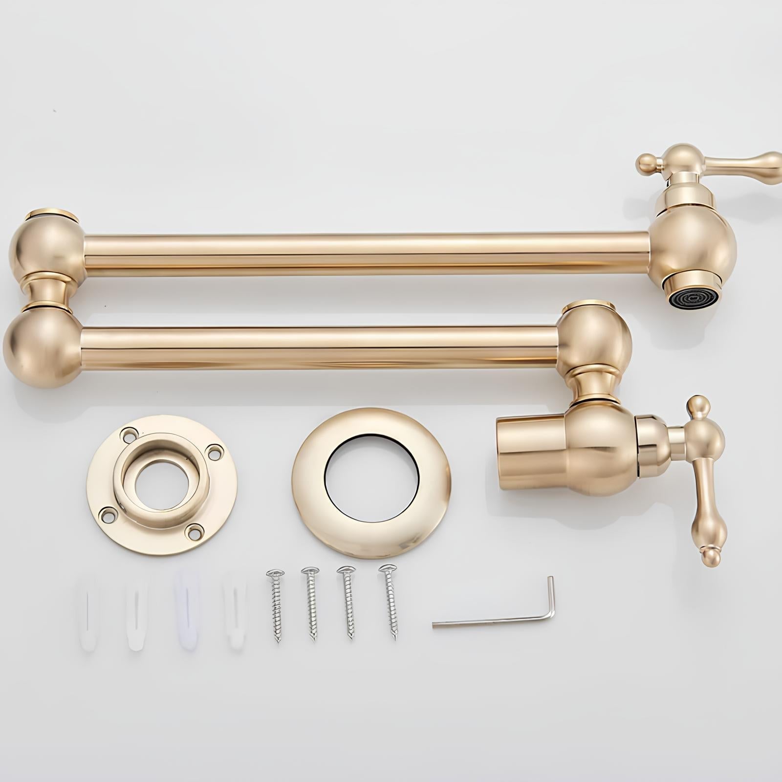 Folding cold water kitchen faucet in brass with five finish options