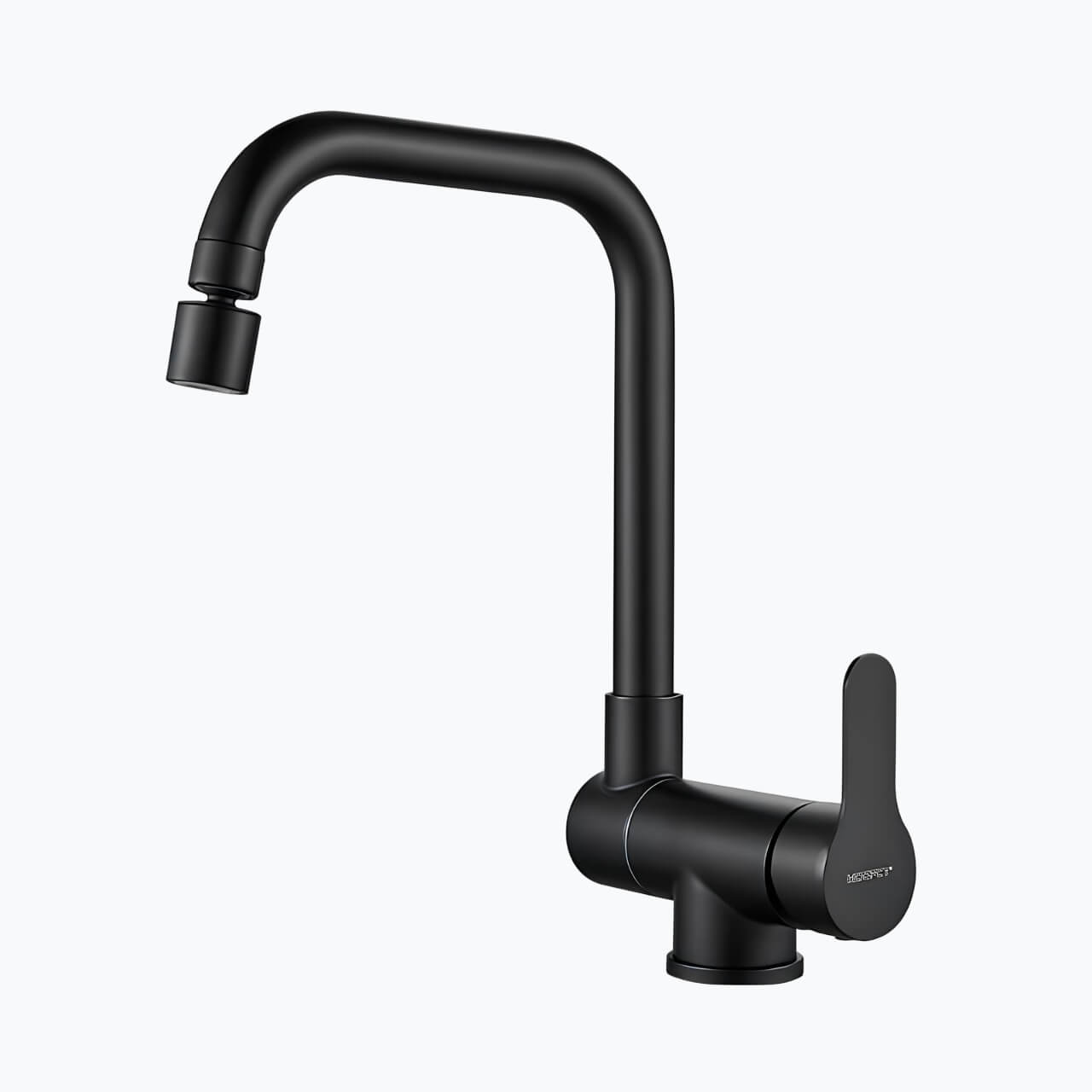 Compact folding kitchen faucet with flexible dual-spray spout