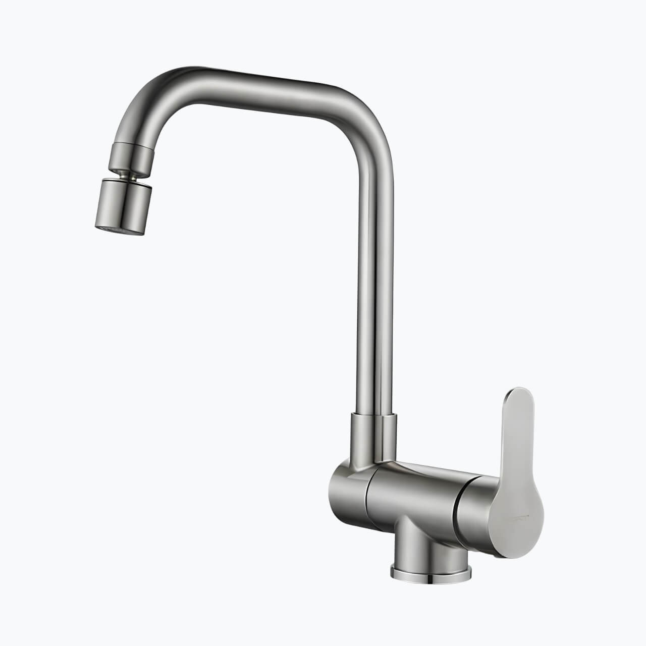 Compact folding kitchen faucet with flexible dual-spray spout