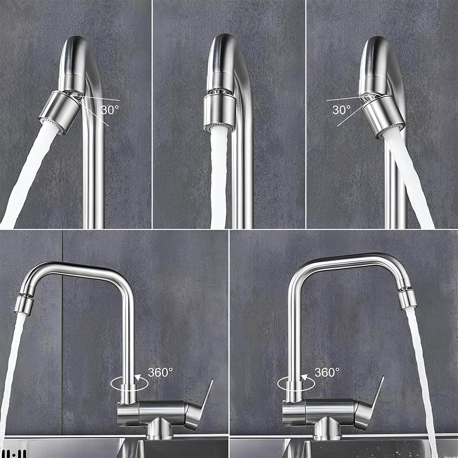 Compact folding kitchen faucet with flexible dual-spray spout