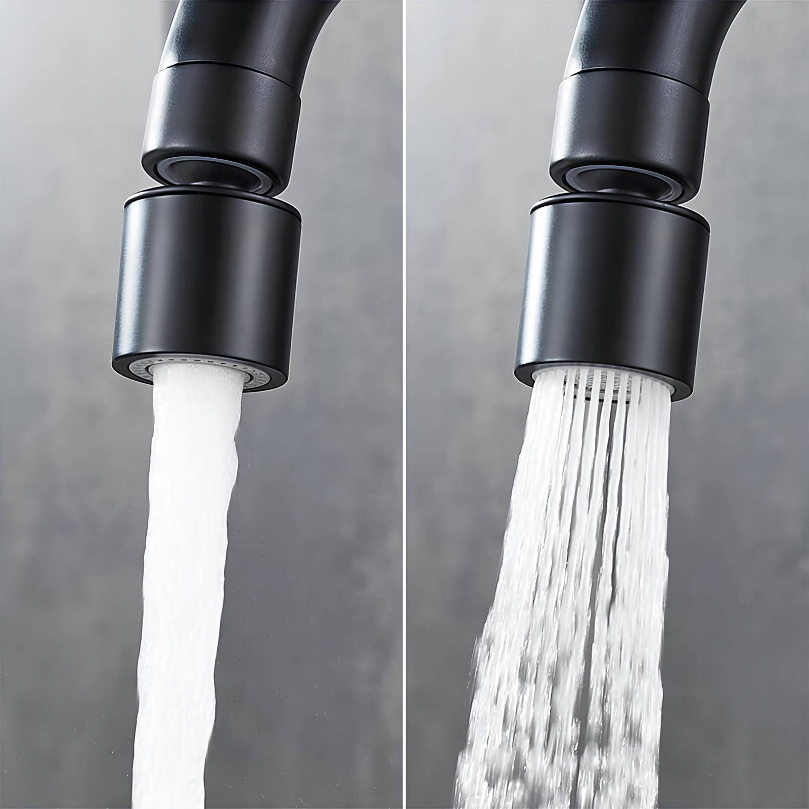 Compact folding kitchen faucet with flexible dual-spray spout