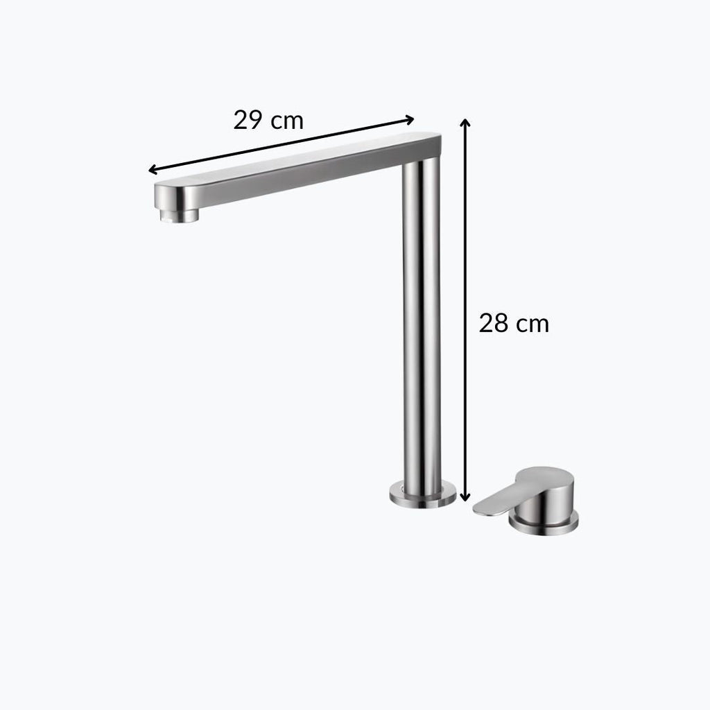 Stainless steel kitchen faucet with integrated filtered water and foldable spout