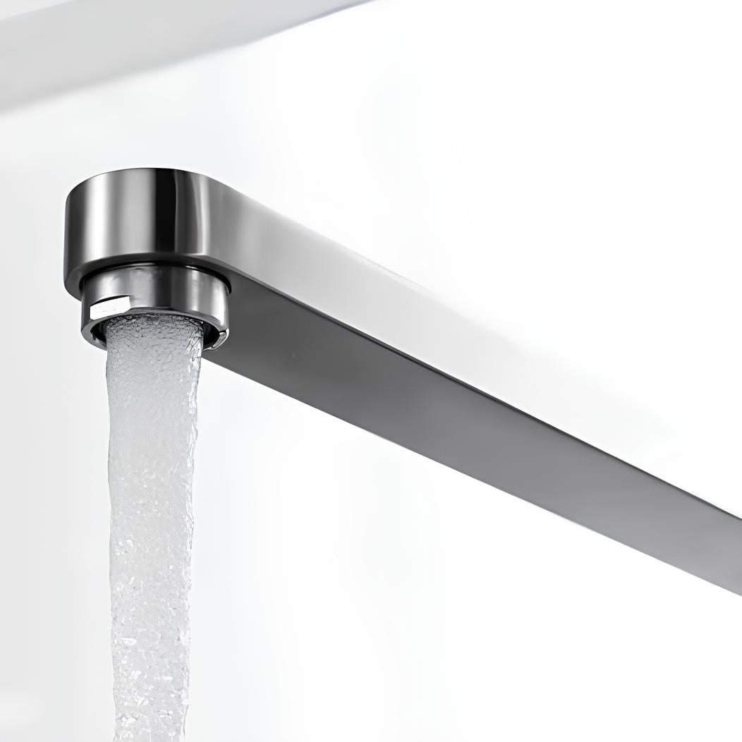 Stainless steel kitchen faucet with integrated filtered water and foldable spout