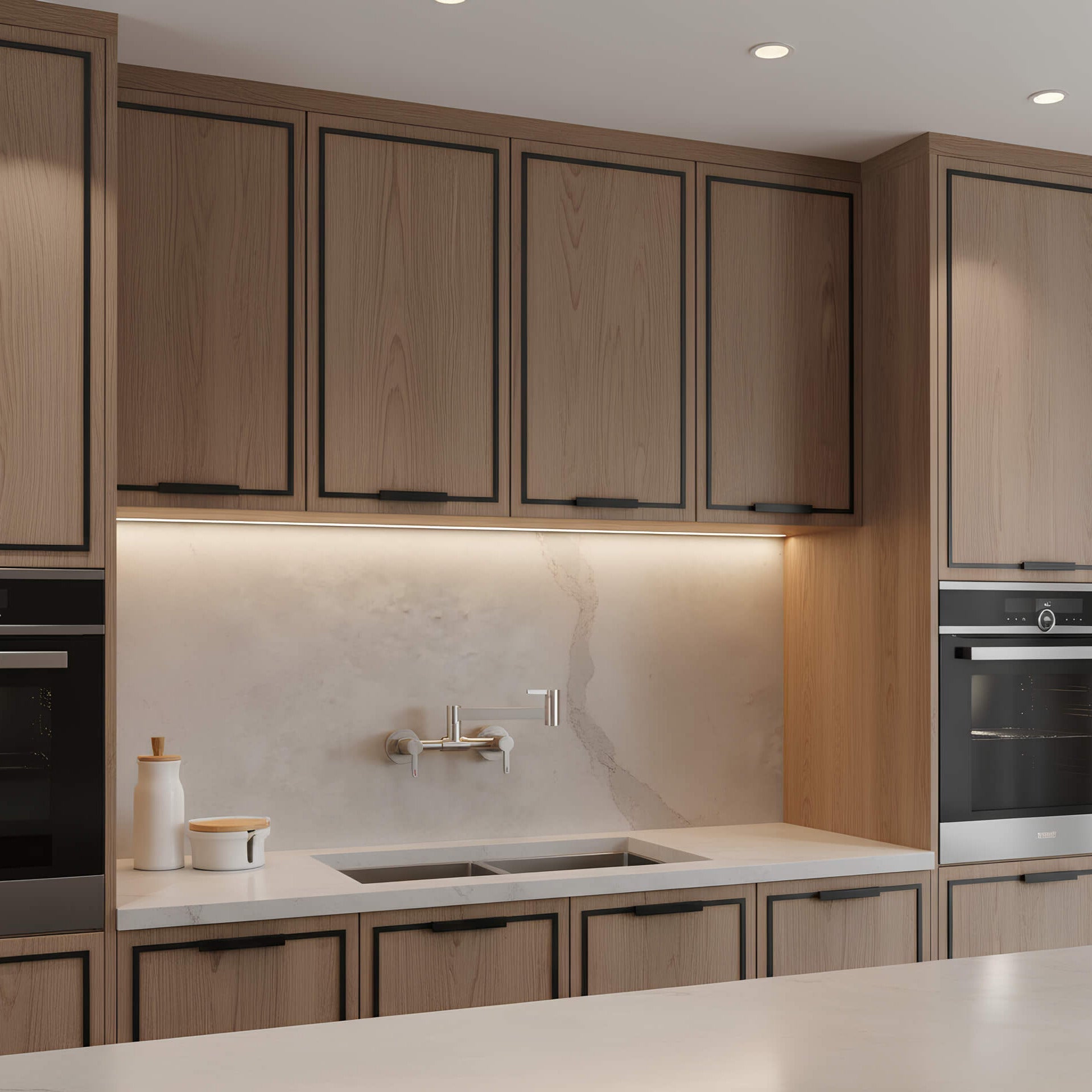Wall-mount folding kitchen faucet in polished solid brass